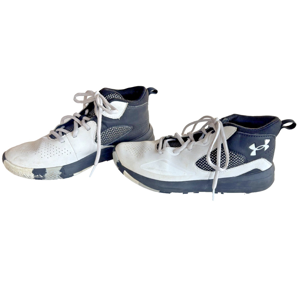 Under Armour Lockdown 5 Youth Basketball Shoes 3023533-100 Black White Size 6Y